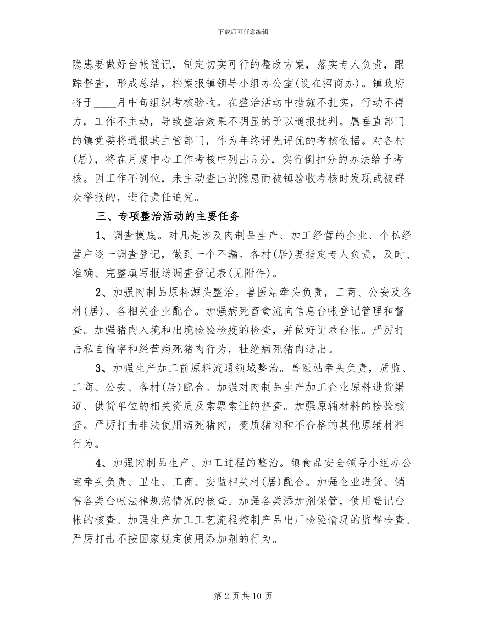 肉制品质量安全整治方案范文_第2页