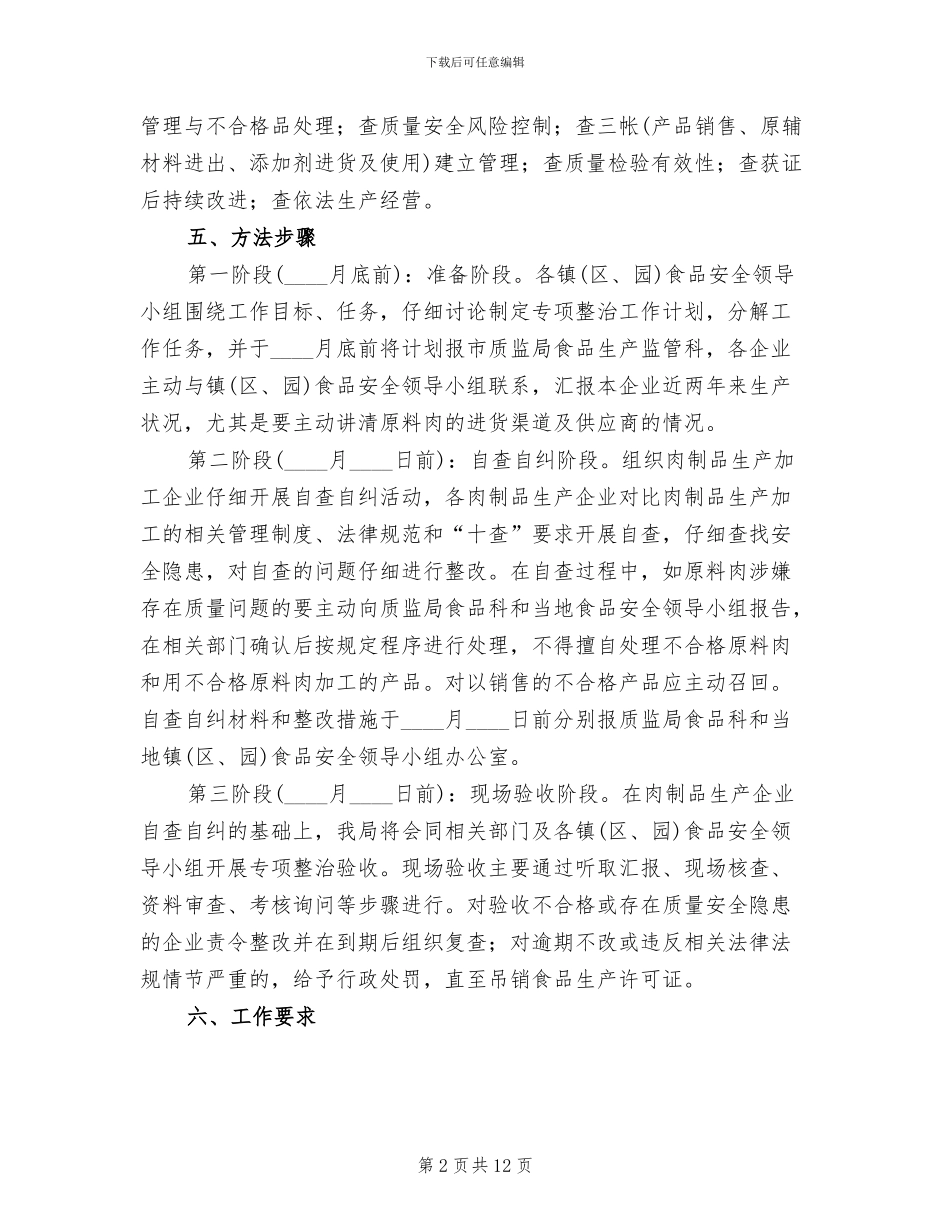 肉制品质量安全治理方案范文_第2页