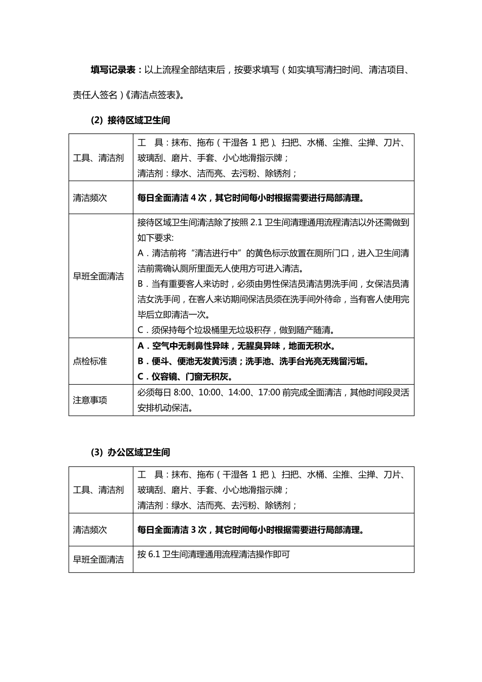 保洁各区域清洁重点及工作流程_第2页
