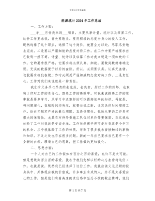 能源统计2024年工作总结