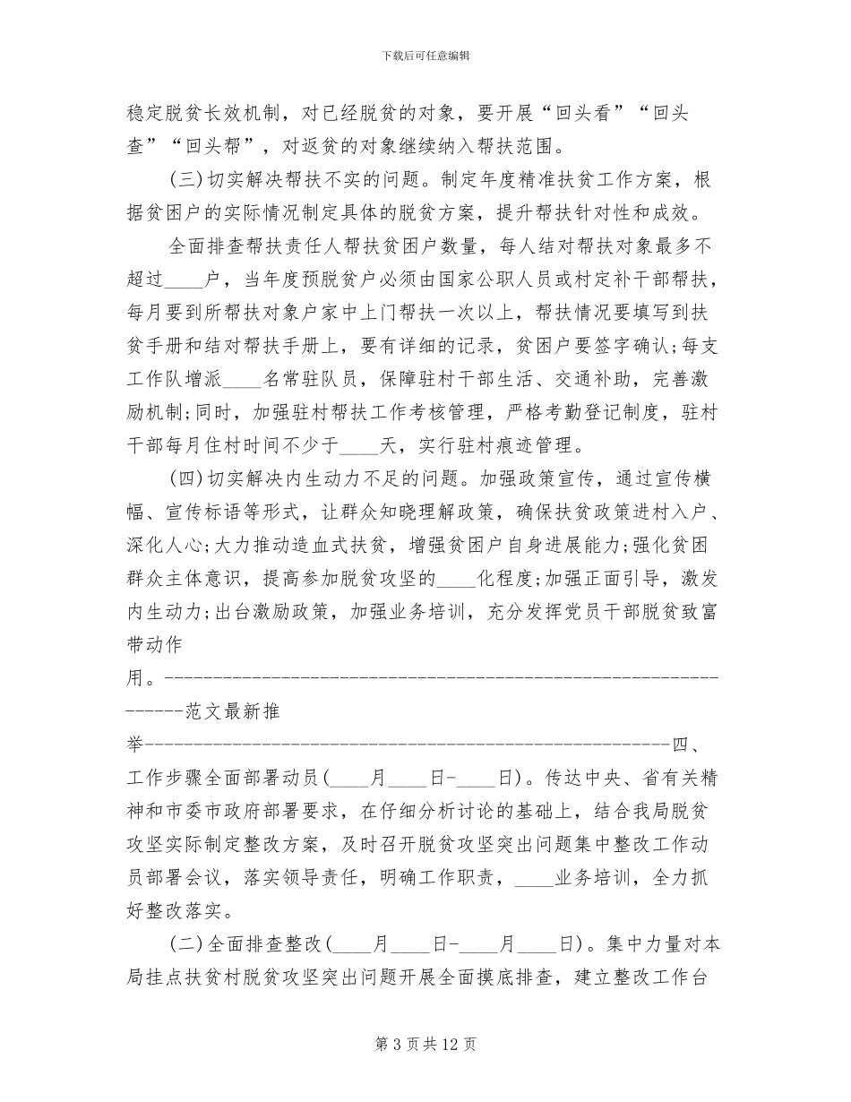 脱贫攻坚突出问题集中整改方案_第3页