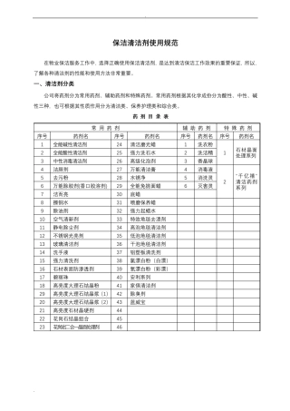 保洁清洁剂使用规范