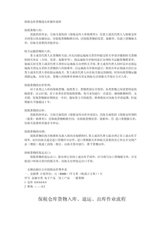 保税库海关相关规定
