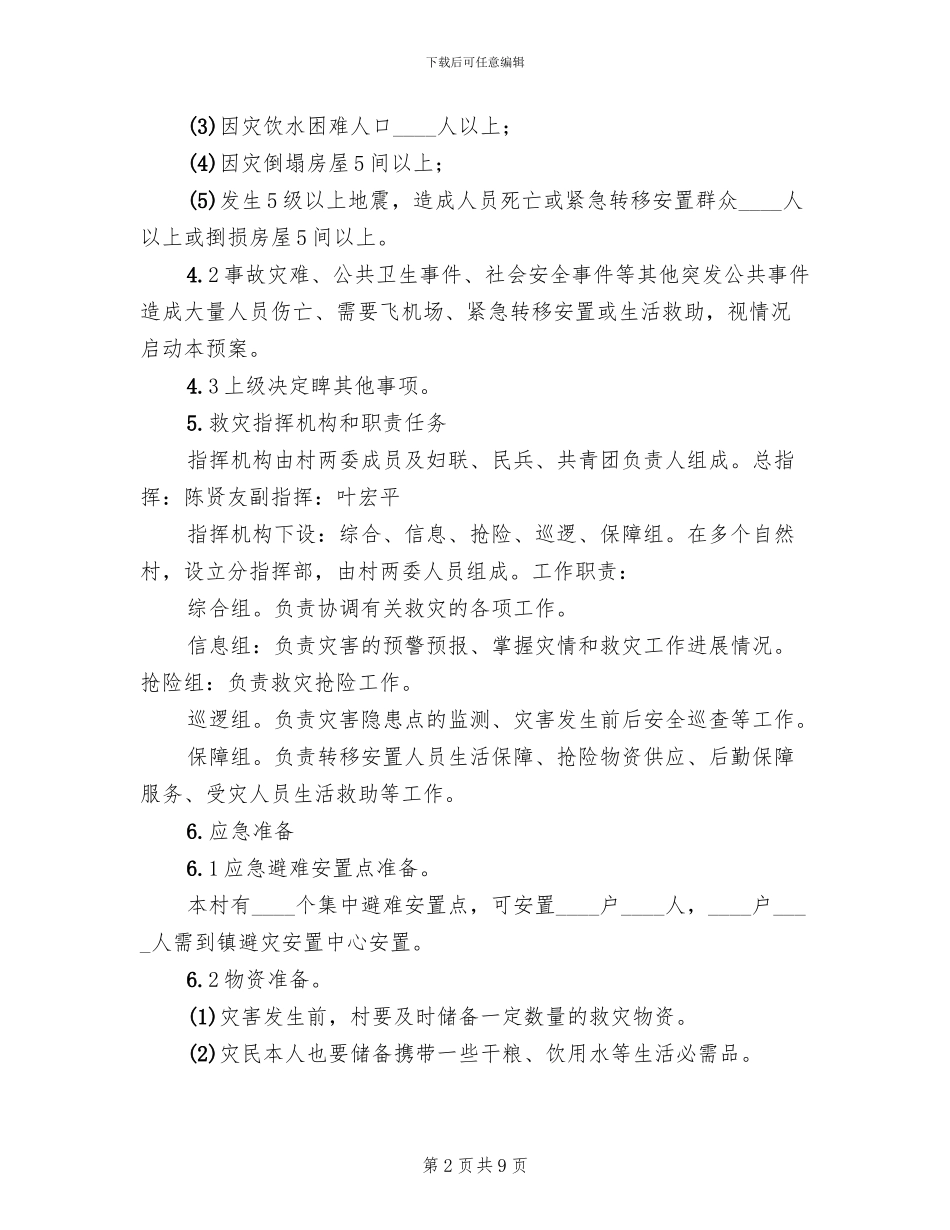 自然灾害救助应急预案范本_第2页