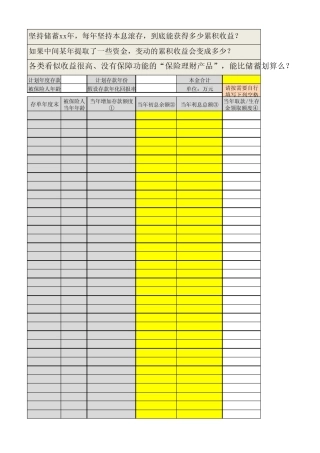 保险不求人储蓄利益计算器(简易版)诚哥