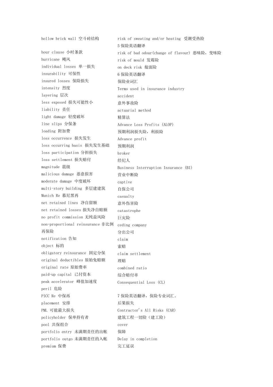 保险专业英语常用词汇_第2页