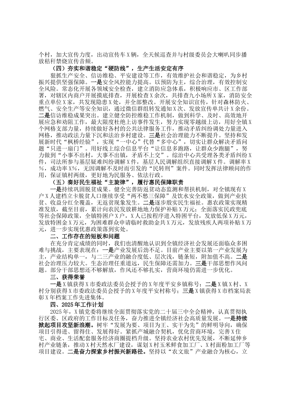 镇2024年工作总结及下步工作计划_第2页