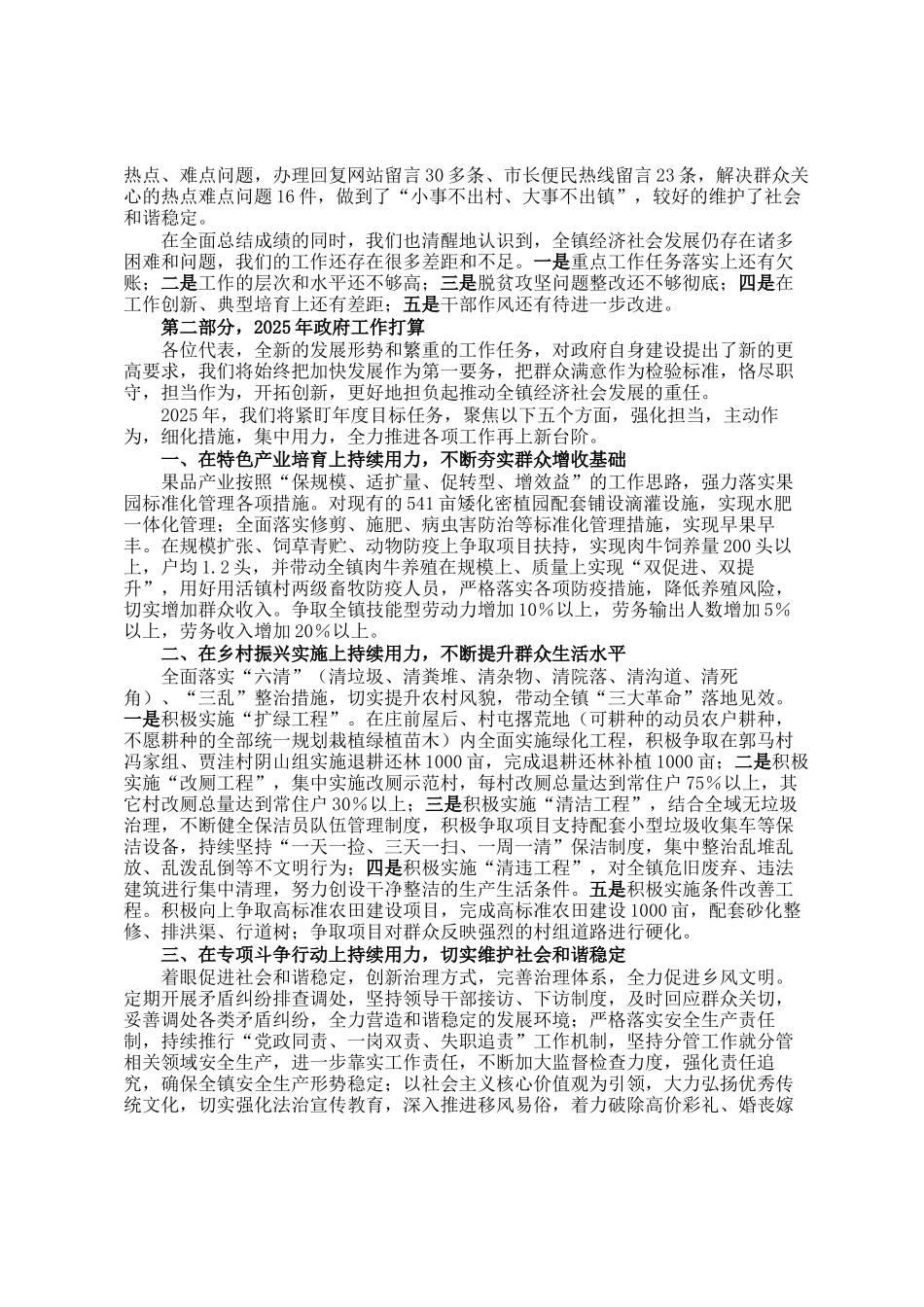 镇2024年政府工作报告_第3页