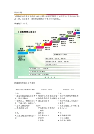 保险公司培训计划