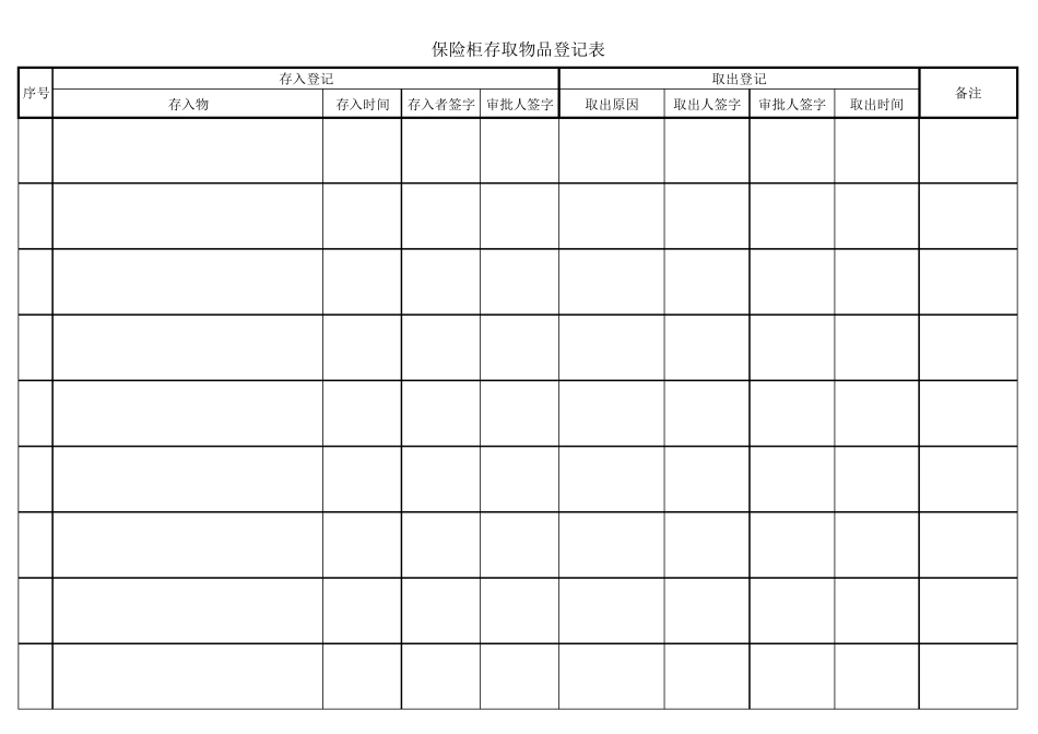 保险柜存取物品登记表_第2页