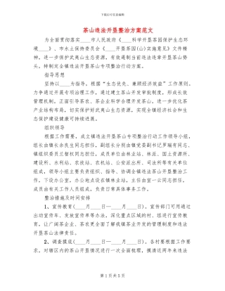 茶山违法开垦整治方案范文