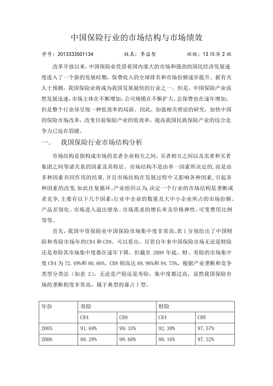 保险行业的市场结构与市场绩效_第1页