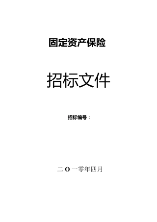 保险项目招标文件