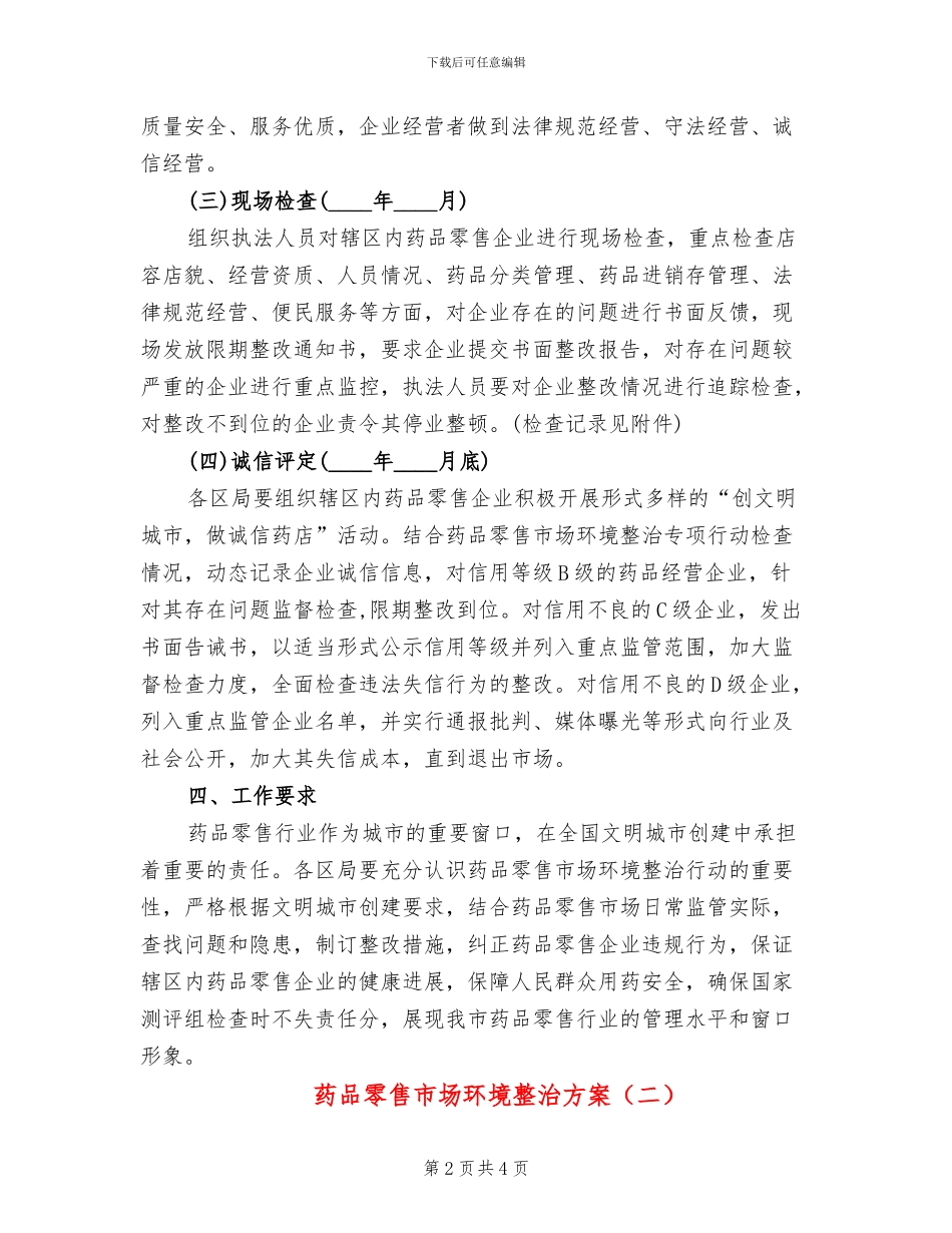 药品零售市场环境整治方案_第2页