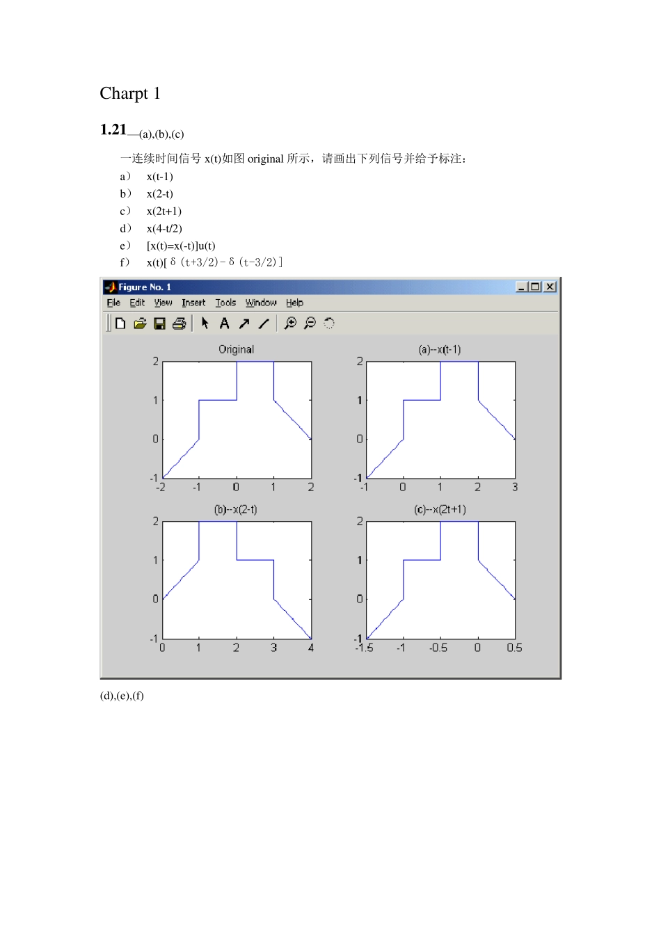 信号与系统刘树棠第二版中文答案第一章_第1页