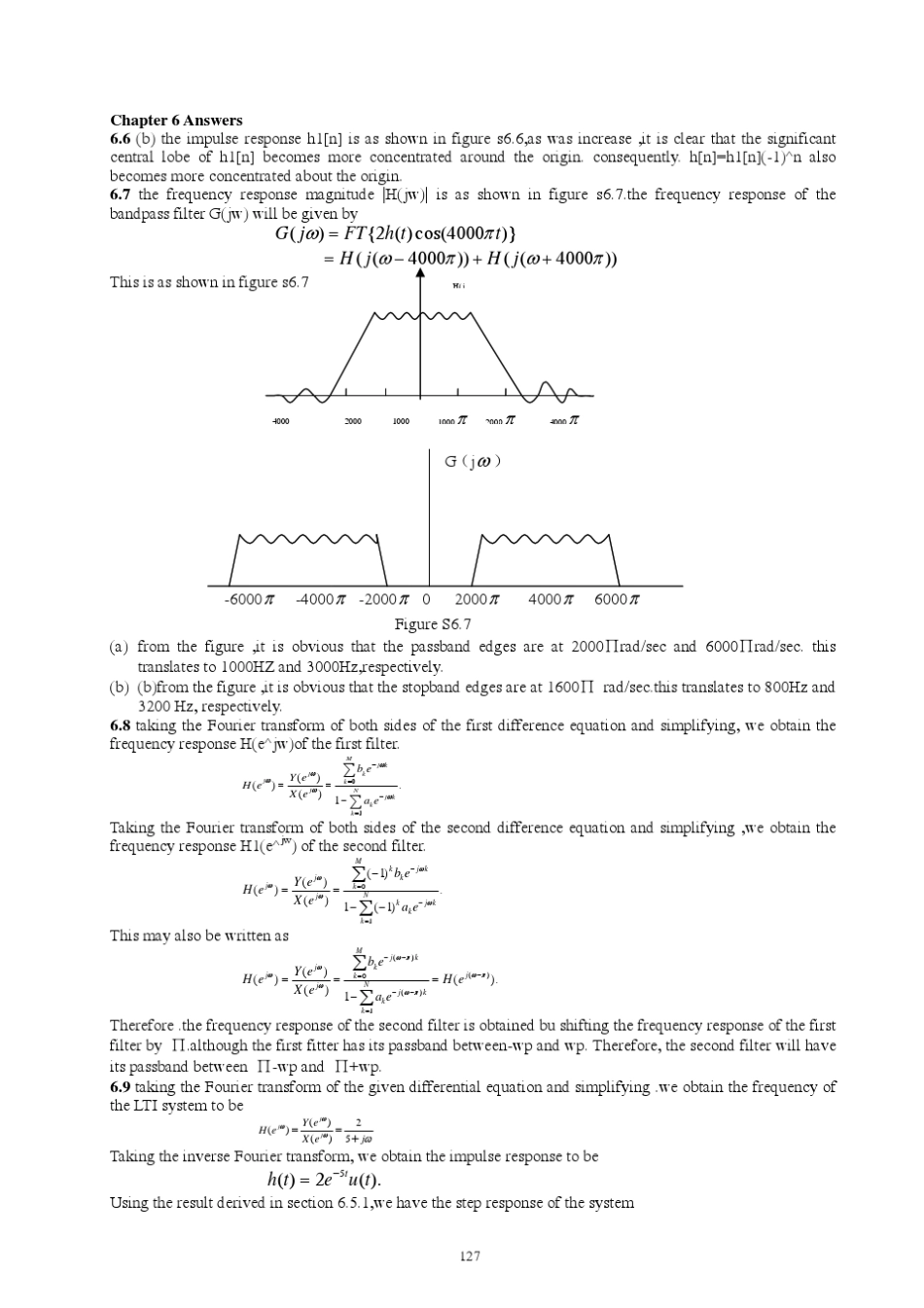 信号与系统奥本海姆英文版课后答案chapter6_第1页