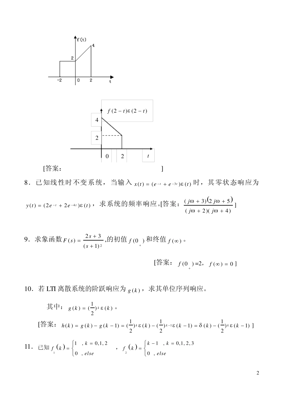 信号与系统综合复习资料_第2页