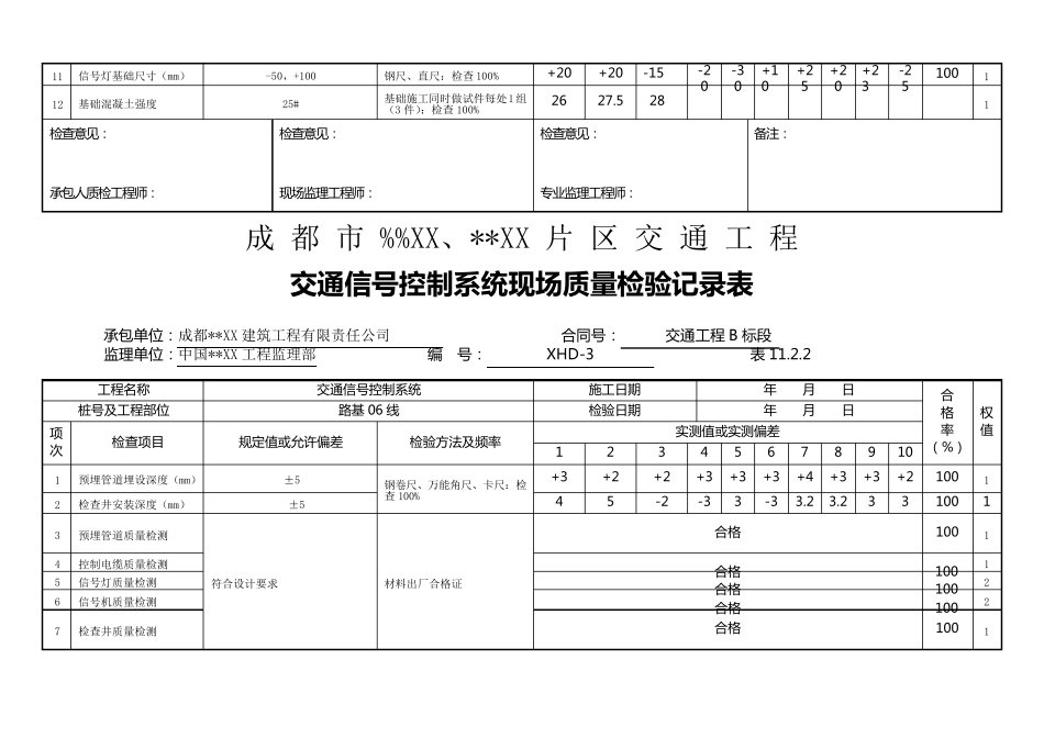 信号灯检验记录表格33_第3页