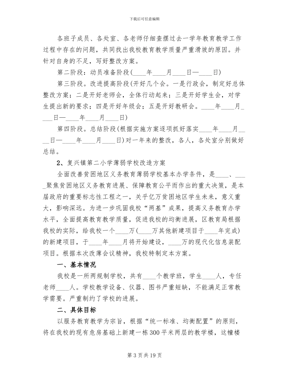 薄弱学校整改方案范文_第3页