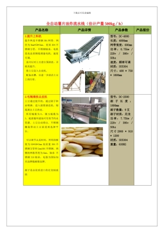 薯片油炸线方案