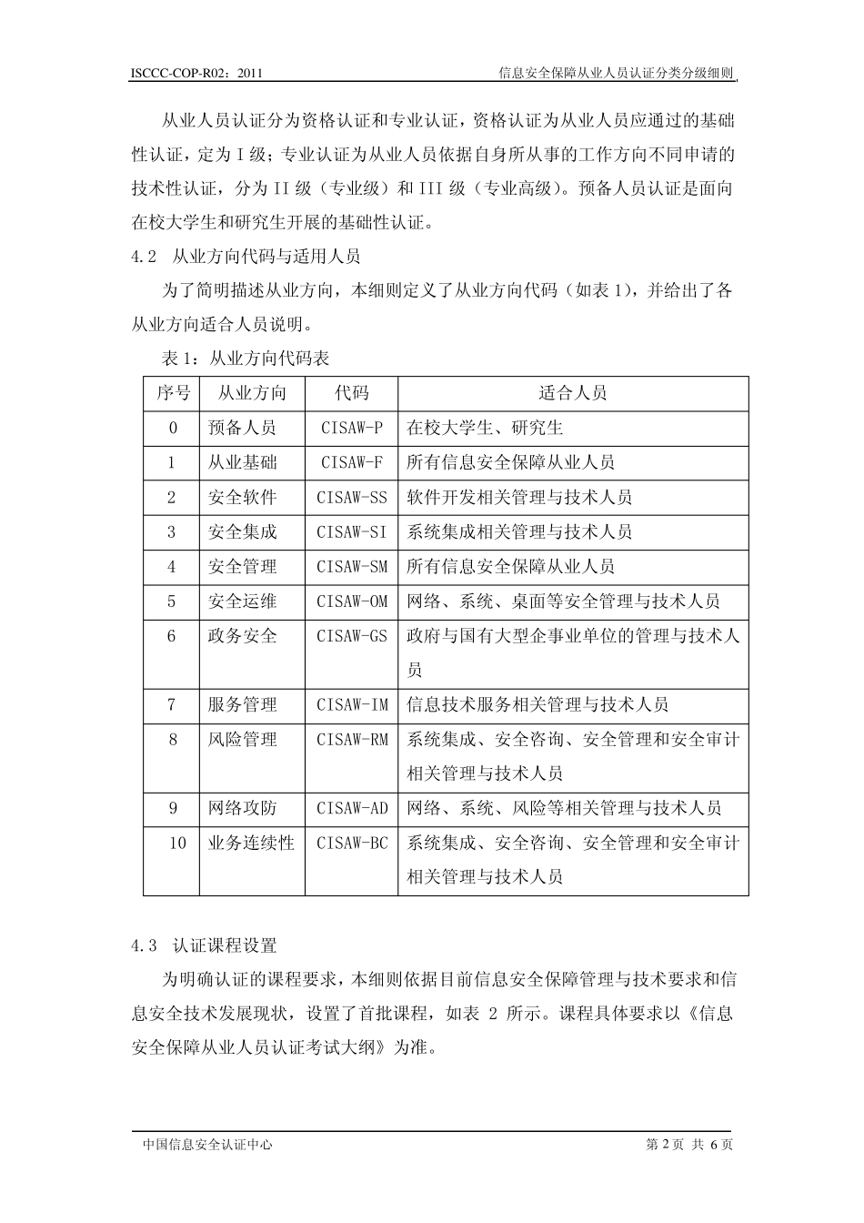 信息安全保障从业人员认证分类分级细则_第3页