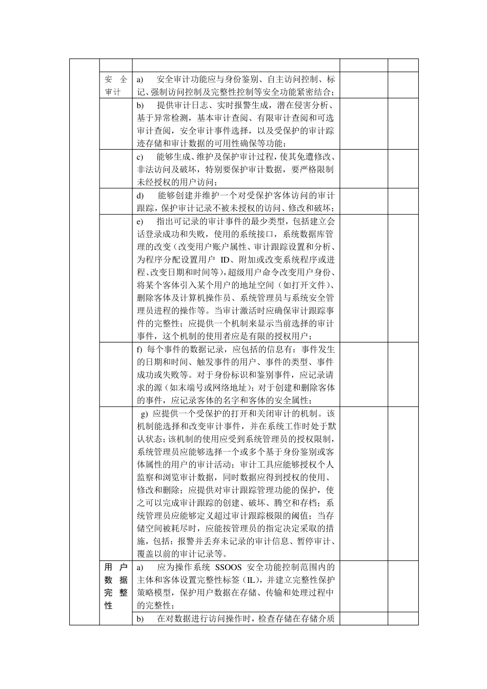 信息安全风险评估脆弱性识别操作系统脆弱性表格《GBT202722007》_第3页