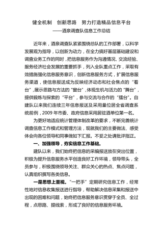 信息工作经验交流材料