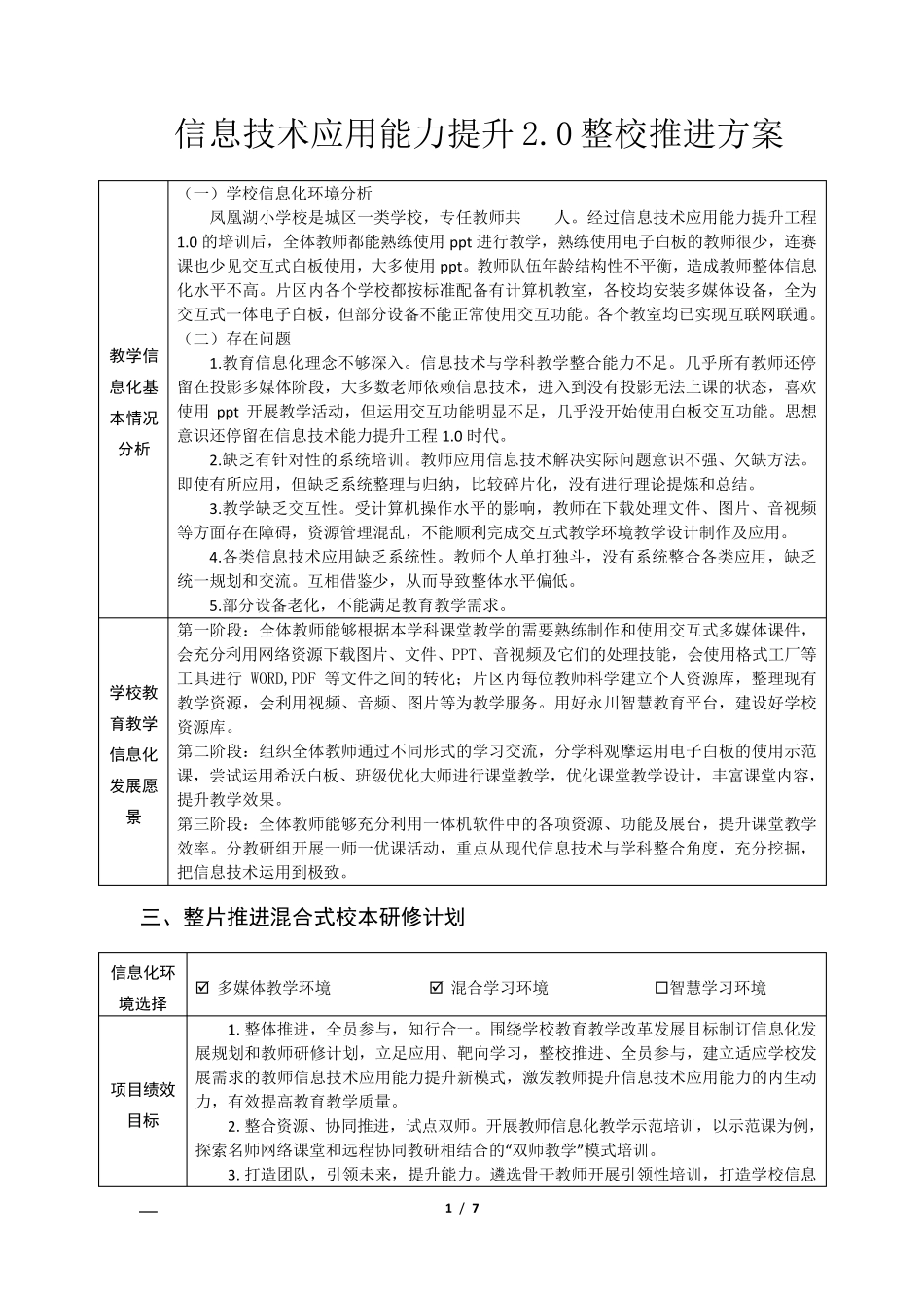 信息技术应用能力提升2.0整校推进方案_第1页