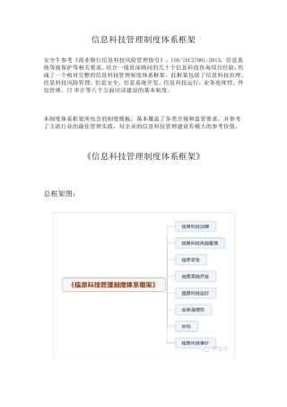 信息科技管理制度体系框架