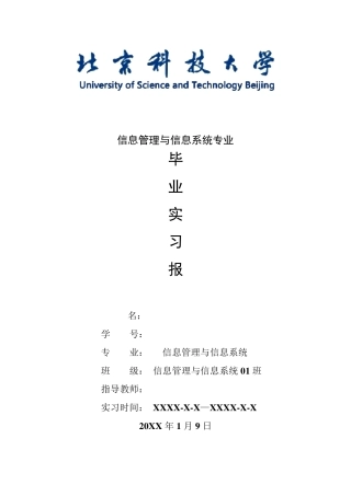 信息管理与信息系统专业毕业实习报告范文