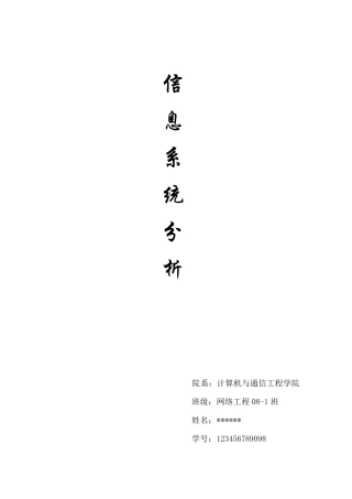 信息系统分析报告
