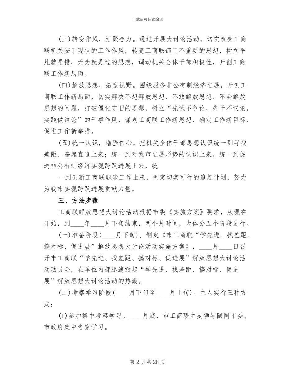 解放思想大讨论活动实施方案范本(6篇)_第2页