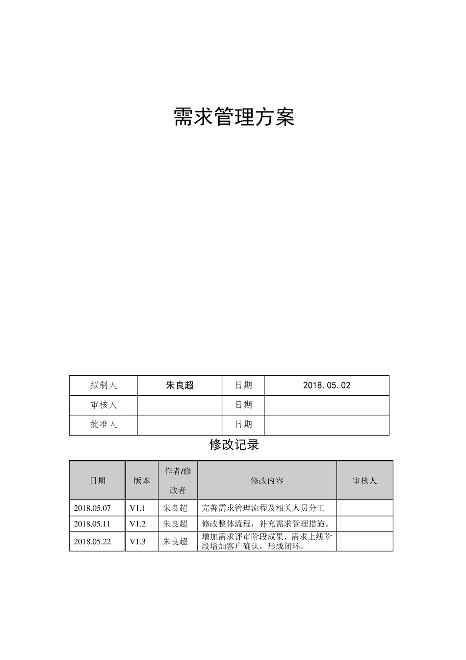 信息系统需求管理方案_第1页