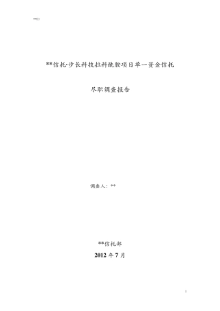 信托计划尽职调查报告