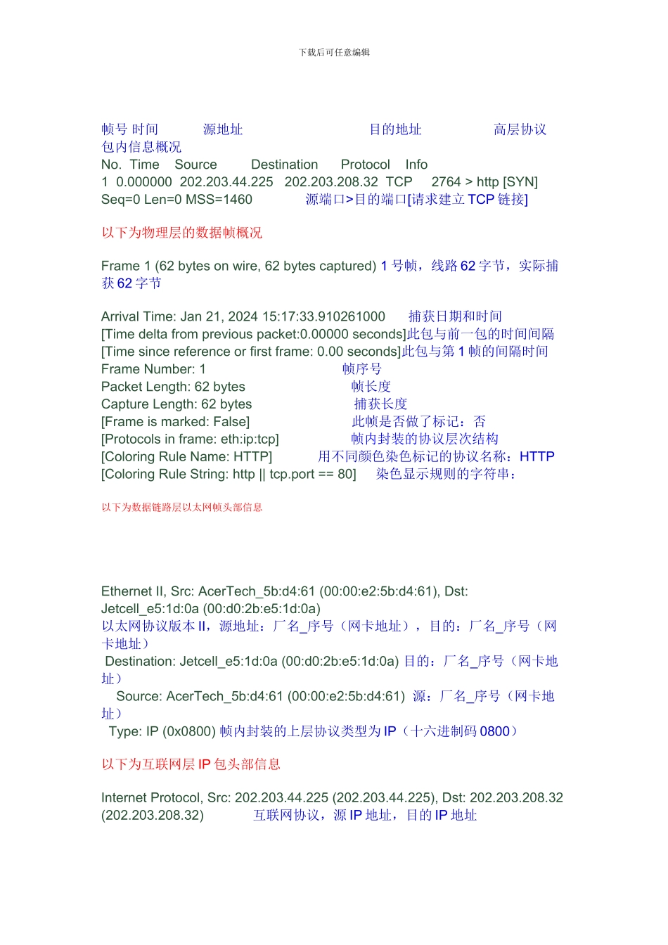 计算机网络练习WireShark捕获和分析数据包_第3页