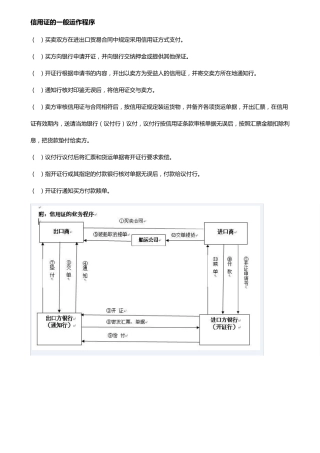 信用证的一般运作程序