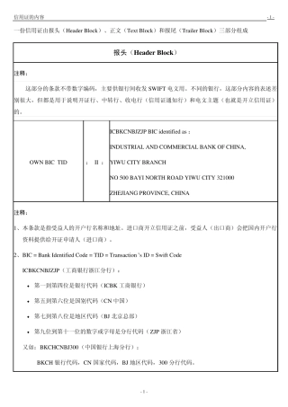 信用证的内容(详解)
