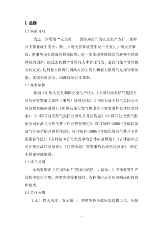 修井作业井控事故应急预案