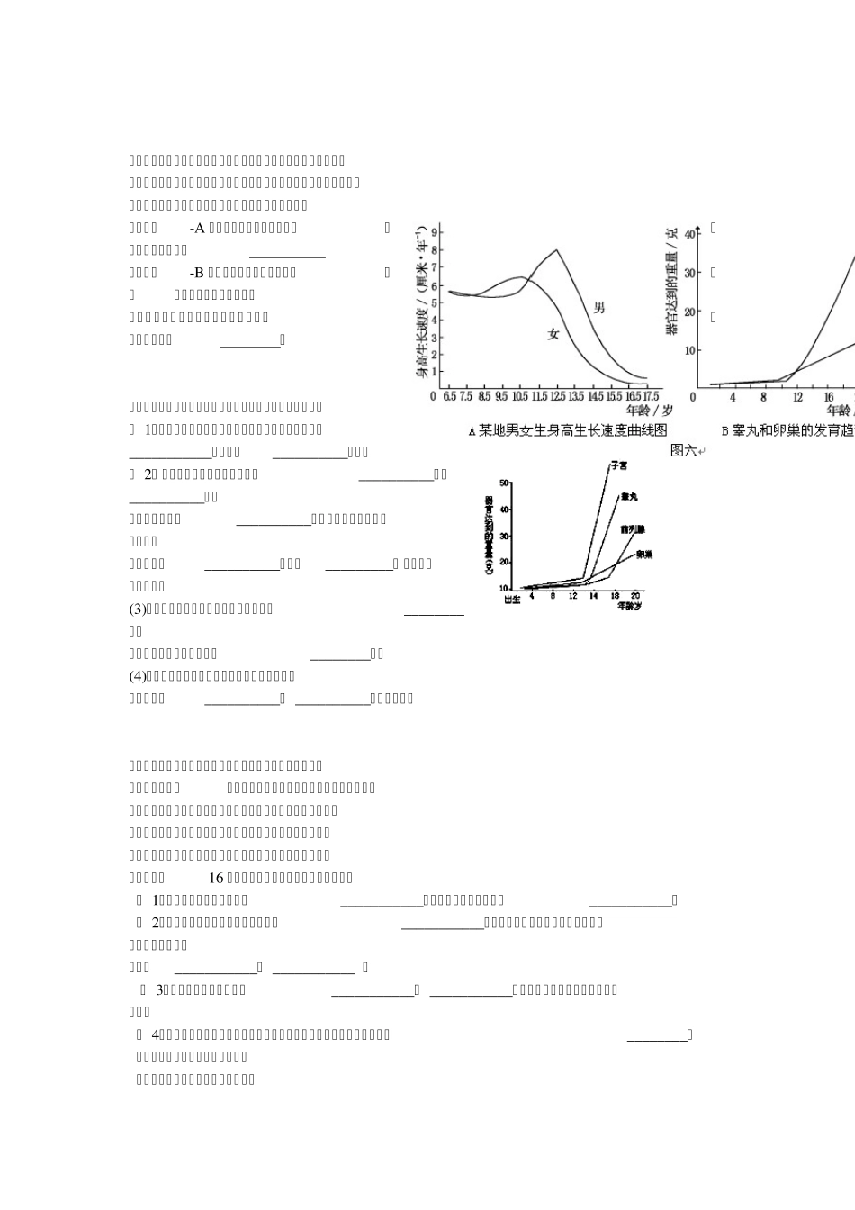 修正版人教版生物七年级下册图片以及填图试题集_第2页