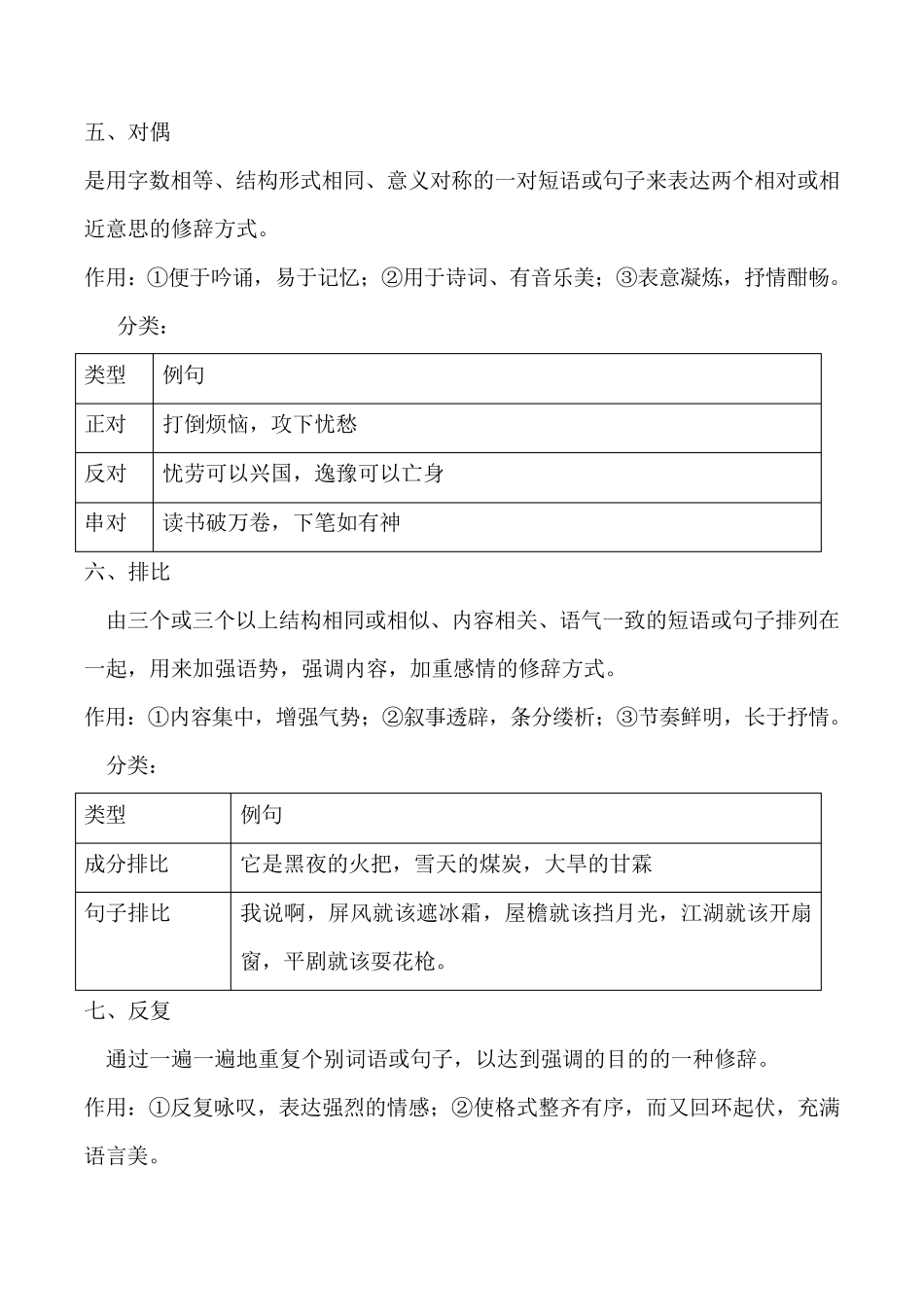 修辞及练习题带答案[中考专题训练]_第3页