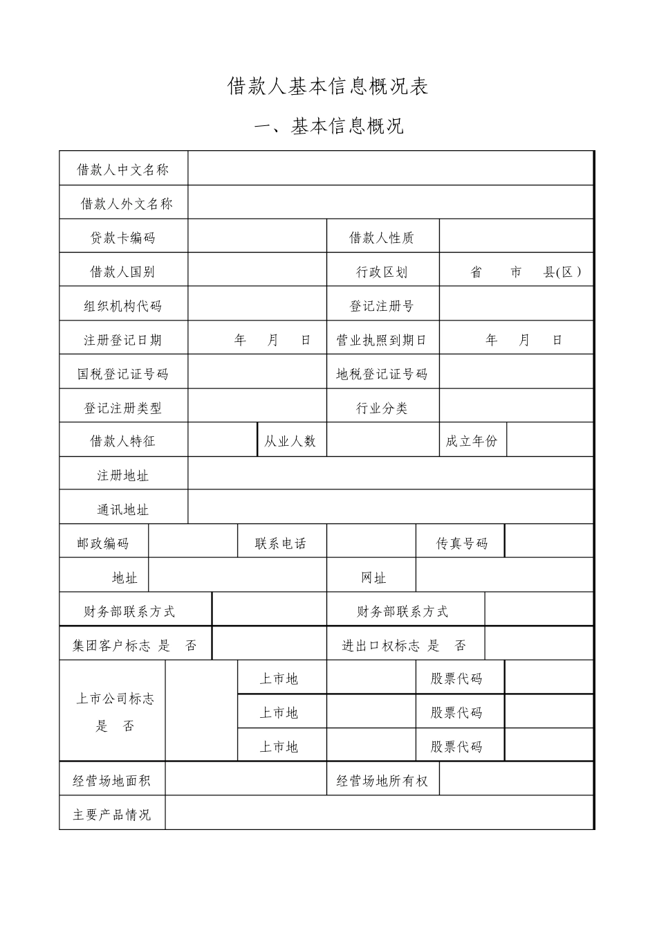 借款人基本信息概况表_第1页