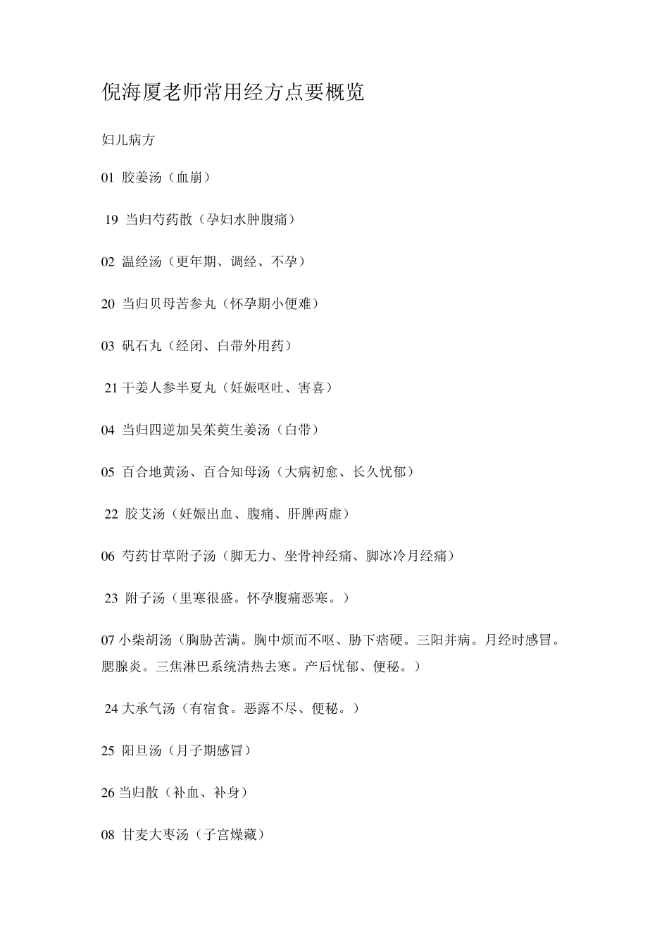 倪海厦老师常用经方点要概览_第1页