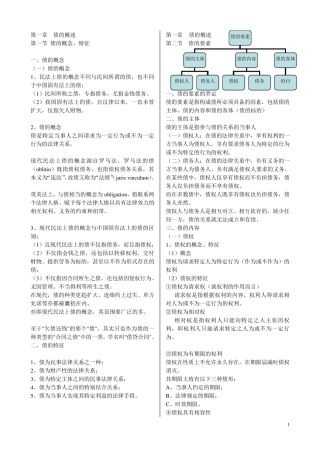 债权法重要知识点