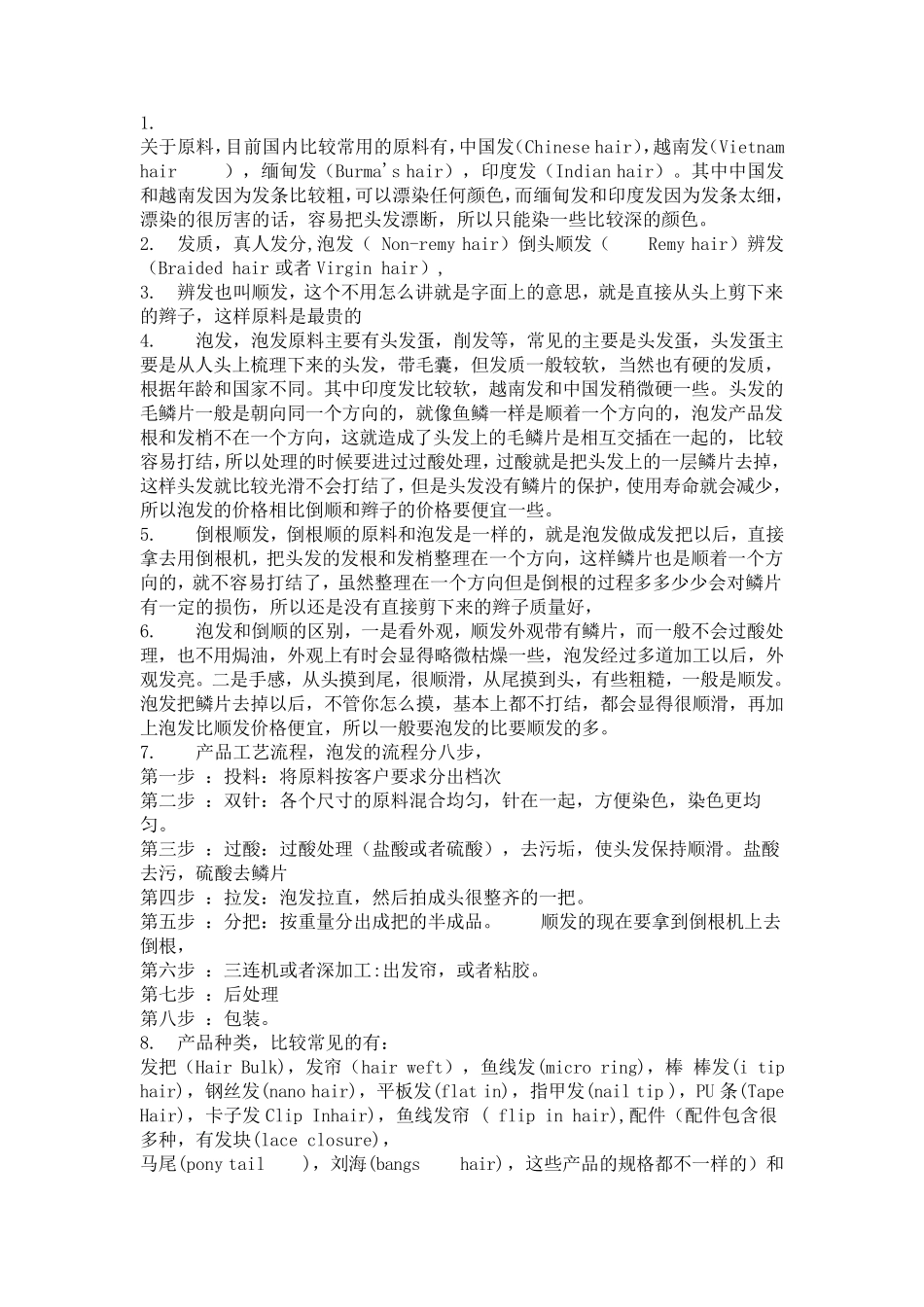 假发外贸知识_第1页