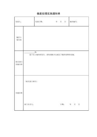 偏差处理相关记录