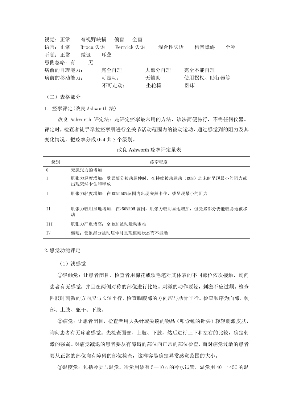 偏瘫病人康复评定内容与标准_第2页