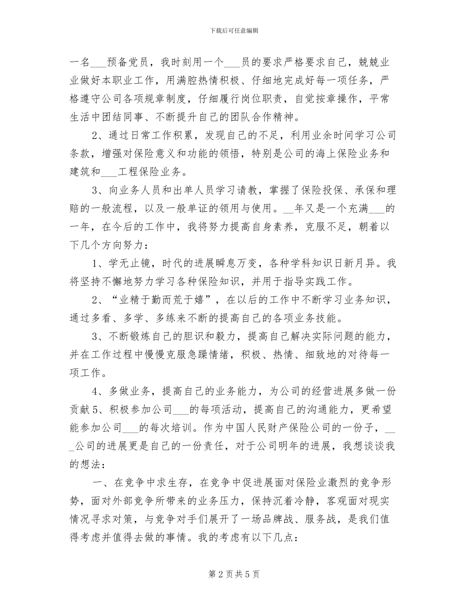 财产保险年终个人工作总结2024年_第2页