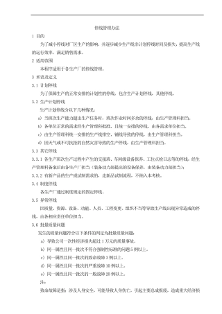 停线管理办法
