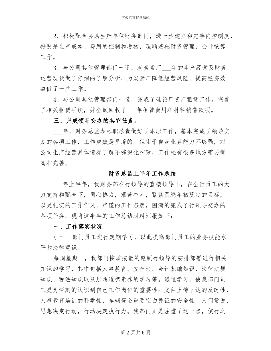 财务总监2024年度工作总结_第2页