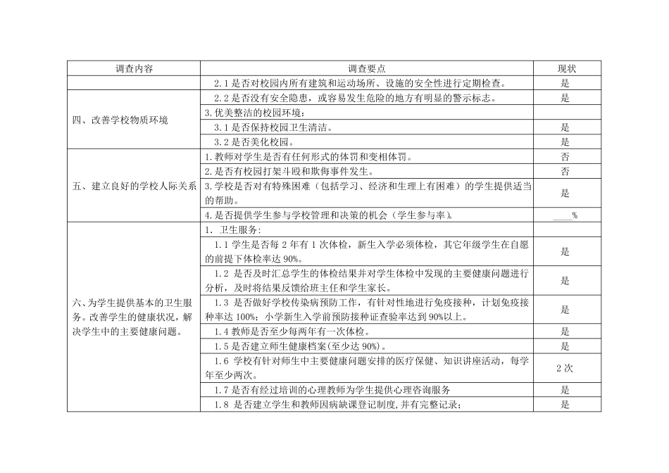 健康促进学校基线调查表2_第3页